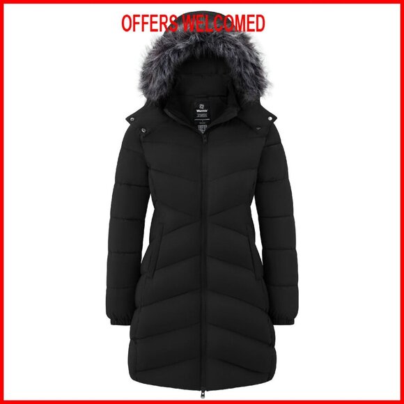 Jackets & Blazers - Women's Long Puffer Coat Lightweight Warm Jacket with Hood